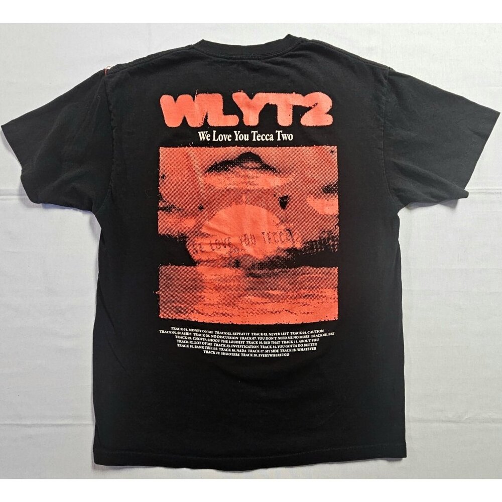*We Love You Tecca Two* Album Track List T-Shirt: Mens Large Red & Black